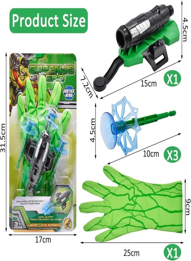 TECH LOGO ELECTRONICS Shooter Glove Toy Set for Kids - Pretend Play Superhero Style Launcher,Sticky Wall Soft Bomb Funny | Hero Launcher Wrist Toys Set (Green) - Image 3